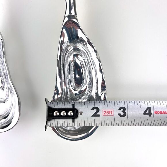 BEATRIZ BALL Oyster Bowl Ocean Platter 15” Aluminum With Two Spoons - Picture 15 of 16